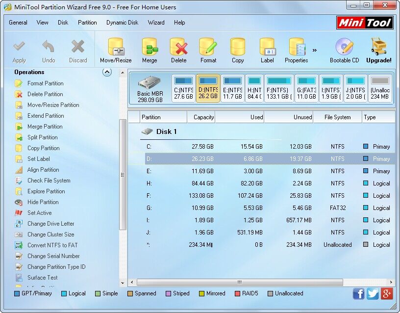 mini tool partition wizard 9