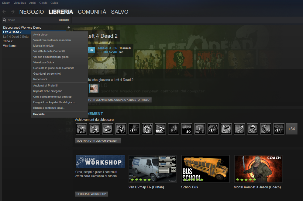 Proprietà Steam