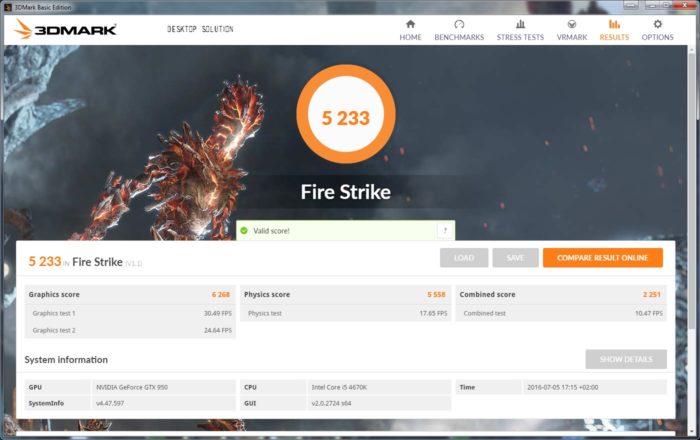 GTX 950 - 3DMark