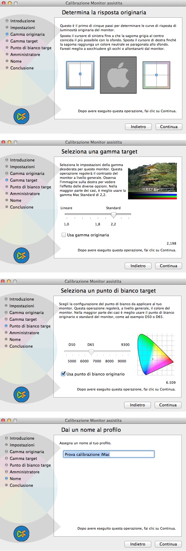 macOS Colore Schermo Procedura
